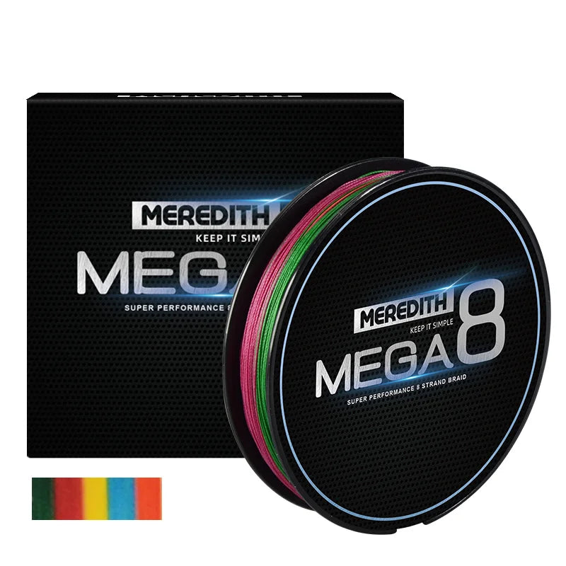 Linha Multifilamento Meredith MEGA 8X - 300M - 20 A 60LBS - VÁRIAS CORES