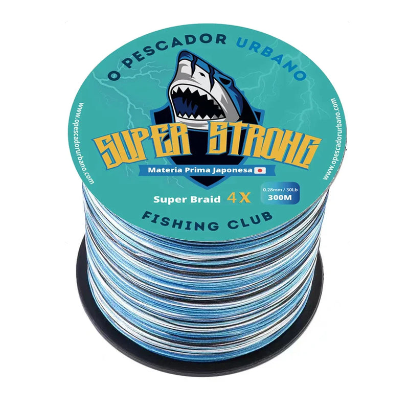 Linha Multifilamento SUPER STRONG 4x- PE - 300m - 20 a 80lbs