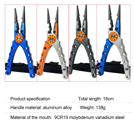 Alicate De Pesca Multifuncional De Aluminio