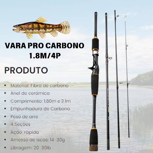 Kit Matador de Traíra - Carretilha Kastking-Crixus 7 - Vara Pro Carbono - 1.8m/4p - 5 iscas Frog