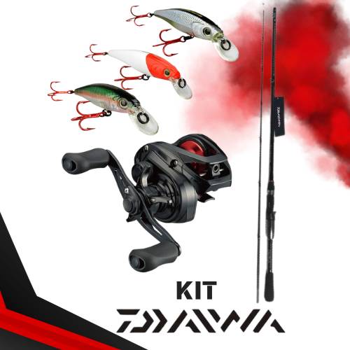 Kit Daiwa ultra - Vara Carretilha Daiwa Strikeforce - 2 Partes - CARRETILHA DAIWA PR 100 - 3 Isca Marine Sports Savage