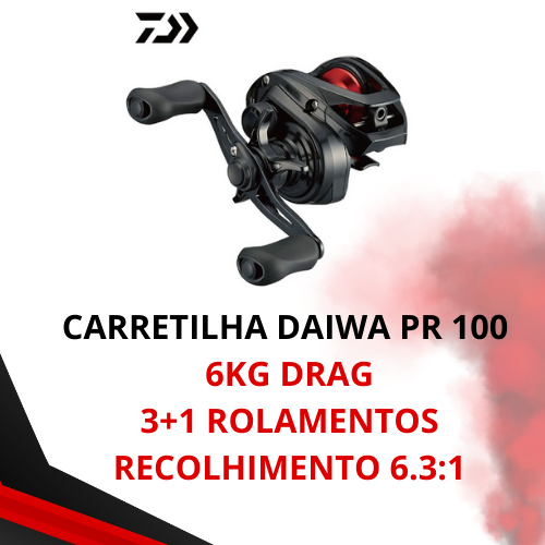 Kit Daiwa ultra - Vara Carretilha Daiwa Strikeforce - 2 Partes - CARRETILHA DAIWA PR 100 - 3 Isca Marine Sports Savage