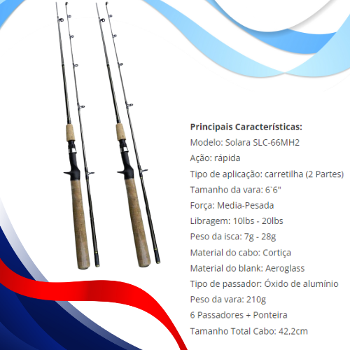 Kit Shimano Dupla - 2 Carretilhas Shimano - 2 Linhas Monofilamento Sufix Duraflex - 2 Varas Shimano Solara